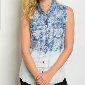Vintage Style Denim Top